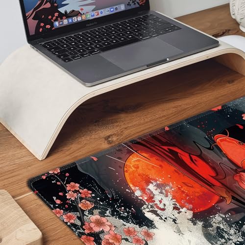Koi Fish Large Mouse Pad,Gaming Keyboard Desk Pad,Extended Mouse Mat Non-Slip Rubber Base with Stitched Edges for Office Game Home XXL 35.4"x15.7" - color: Koi Fish, size: 35.4L x 15.7W inches