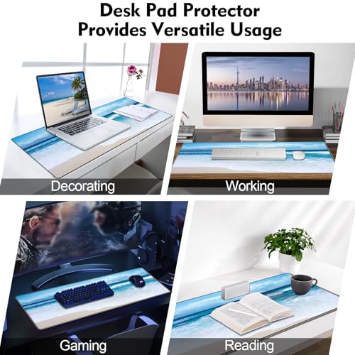 Galdas Gaming Mouse Pad XXL XL Large Long Extended Big Mousepad Non-Slip Rubber Keyboard Mouse Pad with Stitched Edges for Laptop Home Office (31.5x11.8x0.08 Inch) … (Wave 2025) - color: Wave 2025