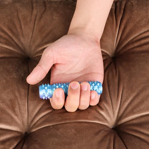 Little Ouchies Pain Stim Fidget Toy, 3D Printed Pocket Spiky Keychain with Clicker Button Spinner Sensory Toys for Anxiety Focus & Stress Reduction Novelty Gifts(Pink Blue+Rainbow1) - color: Pink Blue+rainbow1