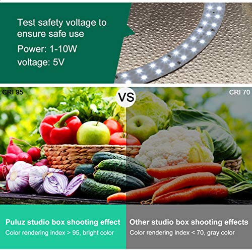 Lightbox, PULUZ 11.8"/30cm Photo Studio Light Box, Portable Picture Box Adjustable Brightness, Folding Professional Light Box Photography with Led Lights and 6 Colors Backdrops for Product Photography - color: 11.8x11.8x11.8in