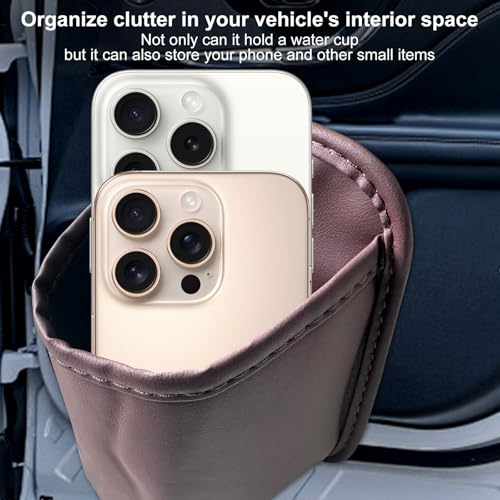 Universal Door Water Cup Holder, car Multi-Function Storage Rack, car seat Back Beverage Holder, Suitable for Water Cups, Mobile Phones, Drinks, Coffee, etc.(Brown) - color: brown