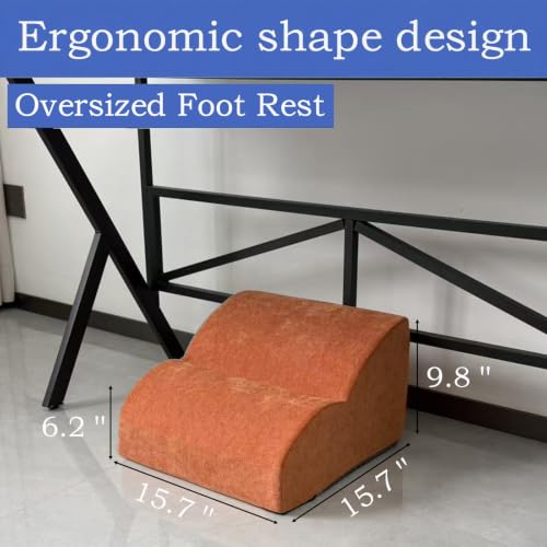 Foot Rest for Under Desk at Work.Multifunctional 3-Tier Foot Stool,with Washable Footrest.for Under Desk,Office Chair Gaming Chair & Sofa,Leg Elevation Pillow,Supports Posture (Orange) - color: Orange