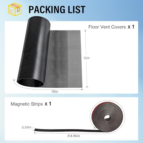 78x12 inch Customizable DIY Floor Vent Covers, Magnetic PVC Vent Mesh for Wall, Ceiling & Home Floor, PC Case Dust Mesh Filter - color: 78x12 inch