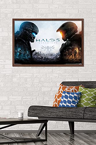 Trends International Halo 5 - Key Art Wall Poster, 34L x 22.4W, Mahogany Framed Version - color: Mahogany Framed Version, size: 34"L x 22.4"W