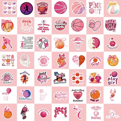 100Pcs Pink Sports Stickers, Waterproof Vinyl Stickers for Water Bottles Laptop Skateboard, Cute Basketball Soccer Baseball Stickers (2-3 Inch) for Teens Girls Sports Fans - style: Sweetheart Stadium