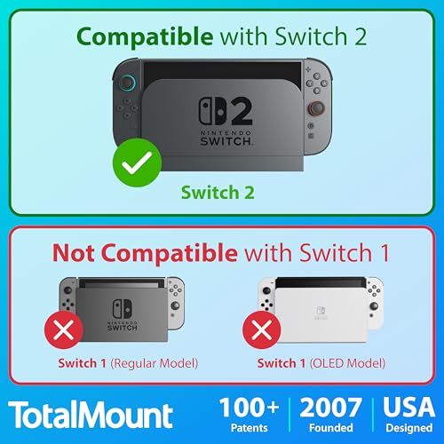 TotalMount Wall Mount for Nintendo Switch 2 (Mounts Switch 2 by TV) – Switch 2 Black - color: Switch 2 Black