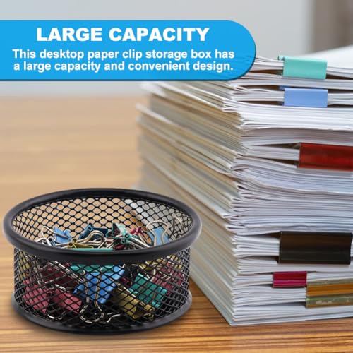 2 Pack Mesh Paper Clip Holder,Paperclip Holders for Desk Binder Wire Mesh Bowls,Paper Clips Holder for Desk,Paper Clip Dispenser,Paper Clip Organizer Office 