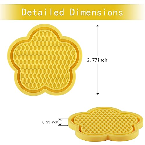 GaRhomxy Car Cup Holder Coaster, Universal Non-Slip Recessed Flower Shaped Cup Holders, Cute Car Accessories Interior for Women and Man Interior Sets 4 Pack (Yellow) - color: Yellow