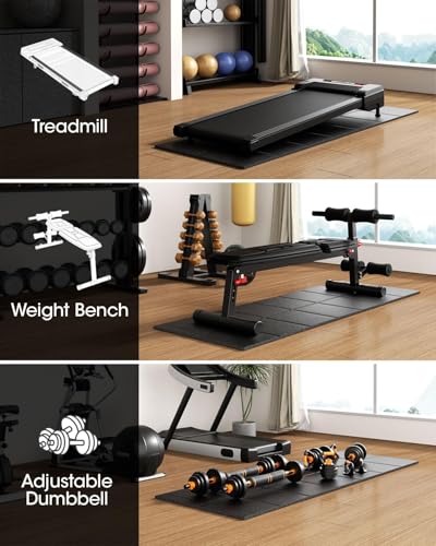Stepwaver Walking Pad Mat for Carpet Floor, 68"x24", Treamill Mat for Hardwood Floors, High Density, 0.2" Thickness, Folable, Floor Protection for Bike, Elliptical, Treadmill - size: 68"L x 24"W x 0.2"Th