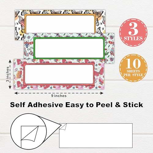 30 Pcs Self Adhesive Name Stickers, Name Plates Labels in 3 Different insect Theme, Students Desk Labels for Classrooms, Storage Box Labels,Classroom Office Decorations and Supplies - A05 - color: Multicolor
