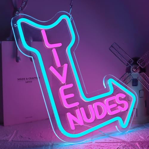 Live Neon Signs, Music LED Neon Light for Wall Decor,Music Studio Light up Sign for Wall Decor Beer,Bar,Bedroom,Party,Club - style: Live Nudes