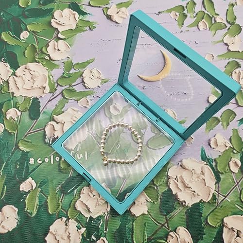 12PCS 3D Floating Frame Display Stand, Jewelry Box, Gift Box, Ornament Organizer, Small Travel Jewelry Box, PE Film Anti-Oxidation, Suspended Display Box Stackable (4.33 * 4.33, Type 4) - color: 4.33*4.33, Type 4