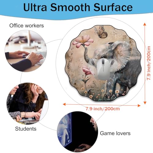 Pen Holder and Anti-Slip Mouse Pad Combination, Makeup Brush Storage Box, Tableware Storage Box, Suitable for Office and Home - Cute Little Elephant Flower - color: Cute Little Elephant Flower