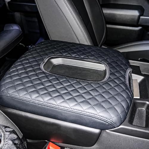 Center Console Cover Compatible with 2019 2020 2021 2022 2023 2024 2025 Chevy Silverado/GMC Sierra Accessories, Leather Cover Center Console Lid Protector