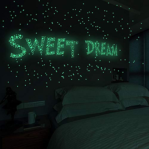 Quanhaigou Realistic 3D Domed Stars Glow in The Dark,615 pcs Dots Stars for Starry Sky, Stickers for Ceiling and Wall Decals, Perfect for Kids Bedding Room Party Birthday Gift(615 pcs) - color: Glow Galaxy Star