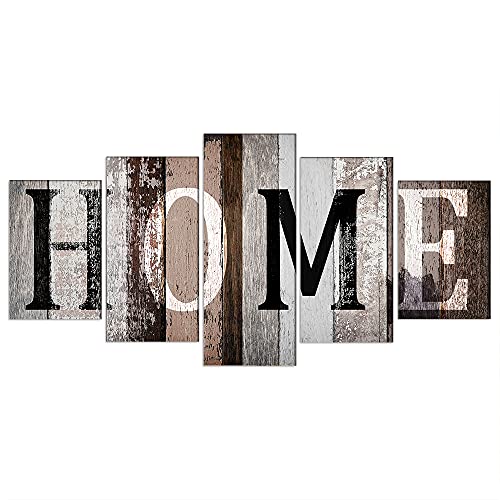 LUDUHU Love Sanctuary Canvas Print Wall Art - 5 Pieces Sweet Home Sign Wall Art,white Home Sweet Heart Painting,modern Family Wall Decor (G,Oversize 60x30inch) - color: G, size: Oversize 60x30inch