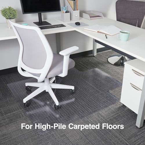 Staples Carpet Chair Mat with Lip, 45" x 53'', High-Pile, Clear (20362-CC) - size: 45" x 53", style: High-Pile
