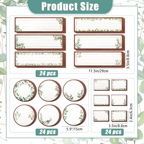 72 Pcs Name Tags for Classroom, Eucalyptus Desk Name Tags for Classroom Decor Self Adhesive Name Label Stickers for Desk Bulletin Board School Office