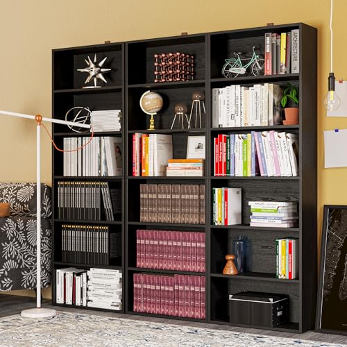 IRONCK Bookshelves and Bookcases Floor Standing 6 Tiers Display Storage Shelves 70 in Tall Bookcase Home Decor Furniture for Home Office, Living Room, Bed Room - color: Vintage Black