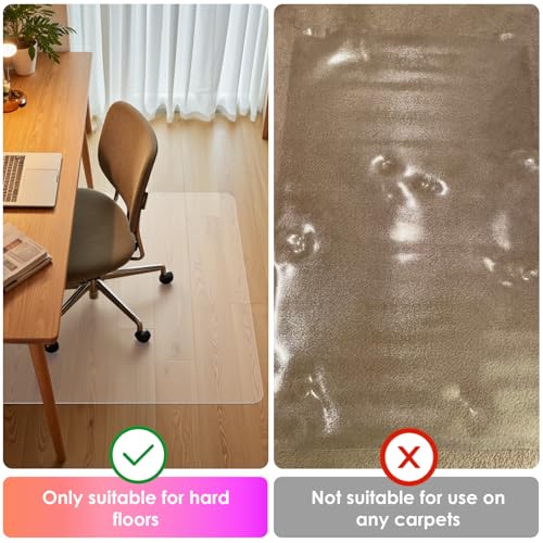 Azadx Office Chair Mat for Hardwood Floor 30 x 48'', Small Chair Mats Clear Easy Glide on Hard Floors, Rolling Chairs Mat Plastic Mats Under Desk Chairs - size: 30 x 48'' Rectangle