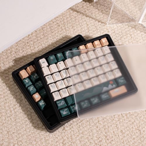 Sumgsn Keycaps Storage Box,Keycaps Container, 130 Keys Transparent Display Case Holds 7u Spacebar/Big Enter Key for XDA/Cherry/MOA/MAO Profile Mechanical Keyboard (Black) - color: black