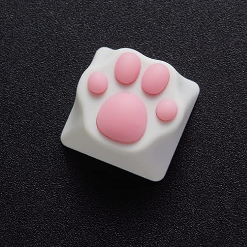 SYA ZOMOPLUS Cute Keycaps,Novelty Cat-Claws Keycap 3D Model OEM Profile Keyboard Keycaps Squishy-Paws Custom Key Caps for Cherry MX Switches Mechanical Gaming Keyboard Catpaw Keycap(WhitePink1pcs) - color: WhitePink-1pcs