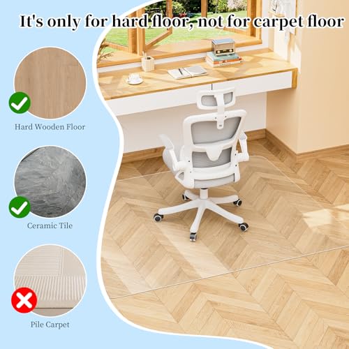 Tonaus Chair Mat for Hard Floor, Computer Chair Mats 45"×54" Transparent Clear PVC Floor Mats, Office Chair Mat Floor Protector for Office Home - size: 45" x 54" for Hard