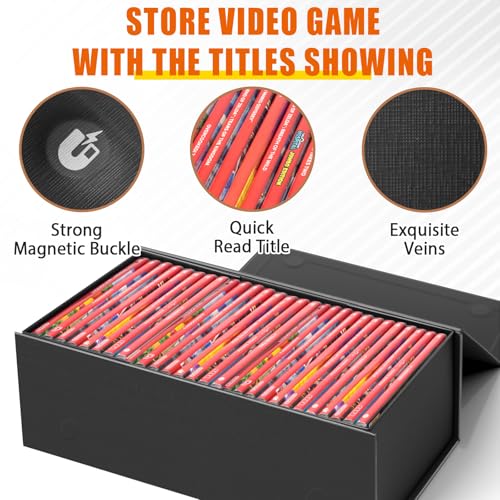 Video Game Holder, Game Disc Storage Box Compatible with Nintendo Switch Game Holder, Organize up to 28 Cases - Black 1 Pack