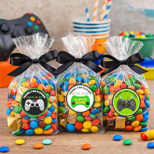 Video Game Thank You Stickers, Birthday Party Favor Labels, Set of 30 | Video Game Party, Gamer Birthday, Favor Bags, Goodie Bags, Treat Bags, Gift Bags, Envelope Seals, Game Controller, Gaming