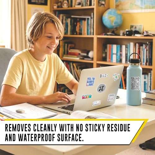 Math Stickers 12pcs for Students Teens, Funny Math Stickers, Pi Mathematics Design, Mathematics Decals for Classroom, Waterproof Stickers for Water Bottles Laptop - color: Math