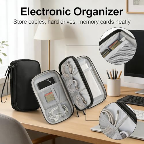 Travel Storage Box - Hard EVA Protective Cover for Mobile Power Bank, Charger, Cable, Phone and Accessories - Portable Storage Bag for Airplane, Business Travel, Home Furnishings