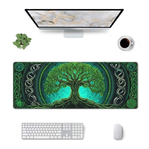 Tree Mouse Pad Extended Large Gaming Mouse Pad XL Stitched Edges for Gamer Home Office 31.5 X 11.8 Inch - color: Tree