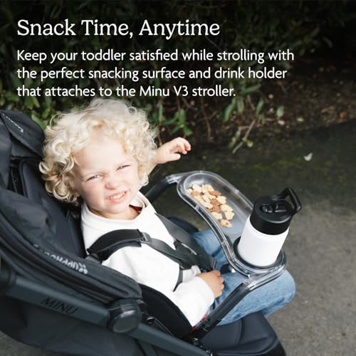 UPPAbaby Snack Tray for Minu V3 Stroller – Tray + Cup Holder - Quick Attachment - Dishwasher Safe - Folds with Stroller