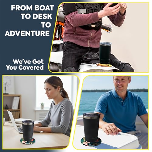 Lil Sucker Suction Cup Holder – Universal Drink Holder for Paddle Board, Kayak, ATV & Boat – Clip-On Coffee, Anti-Spill - Tropical Pack of 2 - color: Tropical