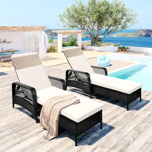 Enipate Outdoor Chaise Lounge Head Pillow, Pack of 2 Water Resistant Headrest Pillows with Elastic Band for Pool Patio Chairs - color: Khaki
