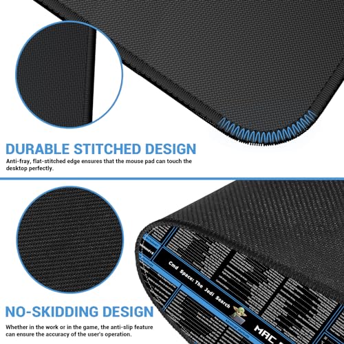 ProbTis Keyboard Shortcut Mouse Pad Compatible with MacOS, Computer Shortcut Cheat Sheet Mousepad, Stitched Edges, Non-Slip Base Keyboard Mats, XXL Large Desk Mat, 35.4”x15.7”, Office Gifts - color: Macos Shortcuts