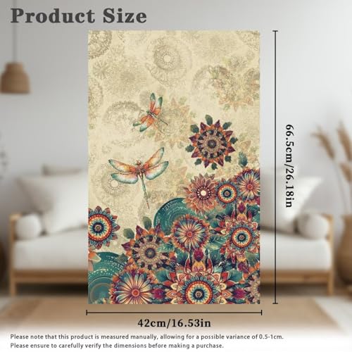 Boho Mandala Dragonfly Floral Print Recliner Headrest Protectors, Anti-Wear Sofa Headrest Protective Cover for Furniture Slipcovers Headrest Cover for Sofa Furniture Chair Theater Seat - color: Boho Mandala Dragonfly Floral