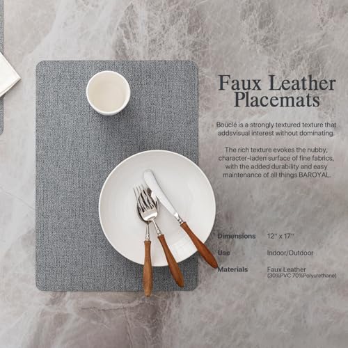 Baroyal Faux Leather Placemats Set of 6 Vinyl Washable Wipeable Table Mats for Kitchen Dining Table Heat Resistant Waterproof Modern Indoor/Outdoor Placemats Non-Slip Easy Clean Place Mats (Stargaze) - color: C-stargaze