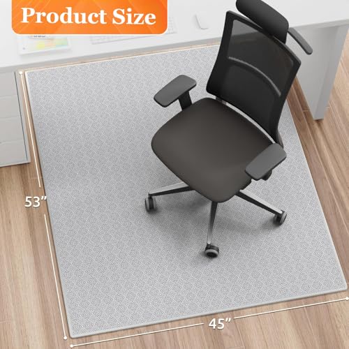 KMAT Office Chair Mat, 45x53in Heavy Duty Hardwood/Tile Floor Protector, Computer Desk Mat for Rolling Chairs, Work, Study, Office, White - color: White, size: 45"x53"