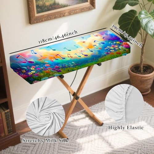 Nuxovilar Stretchy 88 Keys Keyboard Dust Cover, Elastic Milk Silk Piano Cover for Digital Electronic Piano - color: DE97870