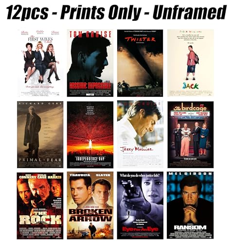ArtDirect GalleryPack Wall Art – 12 Unframed 8x12 Movie Poster Prints from 1996, Collectible Décor for Home or Office - color: 1996 Movie Pack