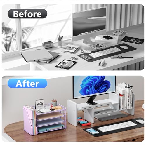 gianotter 4-Tier Paper Organizer With Magazine Holder, Desk Organizers and Accessories, Desk Accessories & Workspace Organizers, File Organizer for Office Supplies Storag (Purple, 4-Tier) - color: Purple, size: 4-Tier
