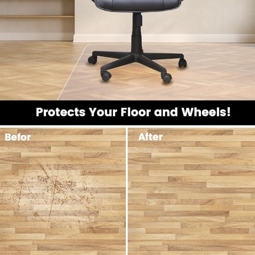 Clear Chair Mat for Hardwood Floors 36"x48" - Office Desk Chair Mat Protector Easy Glide for Rolling Chairs, Home & Computer Use - size: 48"x36"