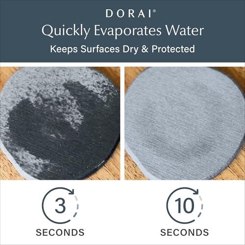 Dorai Home Stone Coasters Set - Diatomaceous Earth Water-Absorbing Drink Coaster for Coffee Table, Kitchen or Bar, Modern Stone Appearance | Ash - Set of 4 - color: Ash
