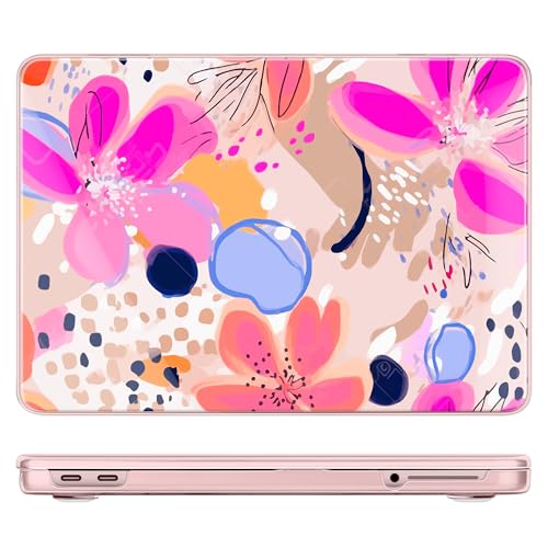 DONGKE Compatible with MacBook Neo 13 Inch Case 2026 A3404 A18 Pro chip & Touch ID, Plastic Hard Shell with Keyboard Cover, Screen Protector & Dust Plugs, Floral Artistic - color: Floral Artistic