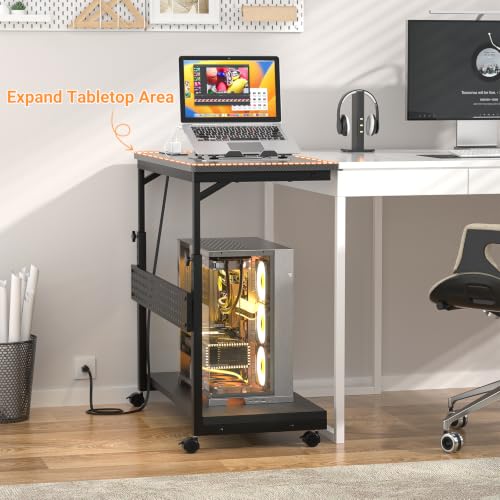 Besiost Computer Tower Stand with Outlets, PC Stand for Floor - size: 32"