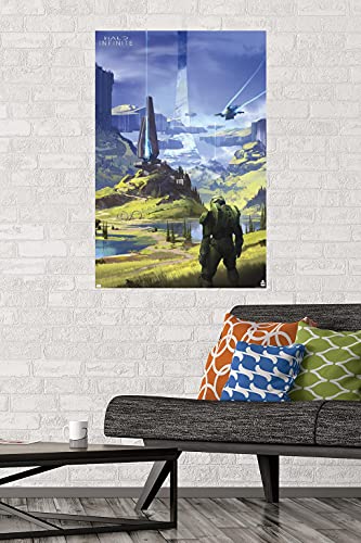 Trends International Halo Infinite - Master Chief Valley Wall Poster, 34L x 22.4W, Premium Poster & Mount Bundle
