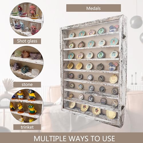18*24 Large Shadow Box Frame with Removable Shelves,White Shadow Boxes Display Cases for Small collectables,Deep Memory Box Display Case Trinket Shelf for Collection,Coins,Miniatures Figures - color: White, size: 18*24