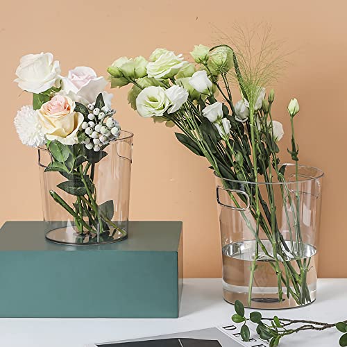 Anyoifax Small Trash Can Plastic Wastebasket 1.5 Gallon Round Garbage Container Bin with Handles for Bathroom, Bedroom, Kitchen, College Dorm, Office, Craft Room - Clear, 2 Pack - color: Clear, size: 1.5 Gallon/2 Pack