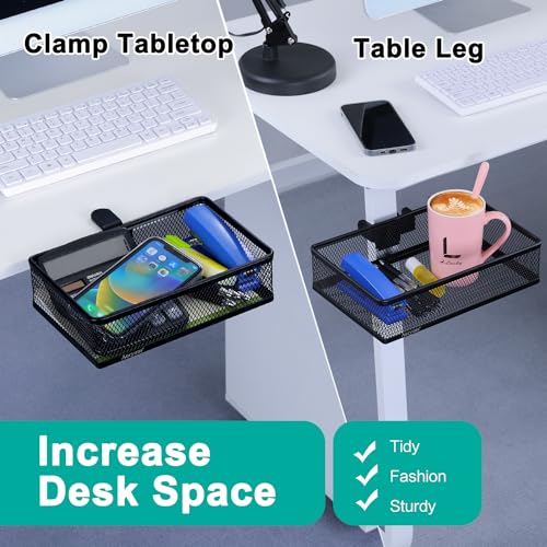 Clip-on Drawer organizers, desk organizer,can be clipped around the table to store small items. (Black - Small), Bronze Gold - style: Black - Small